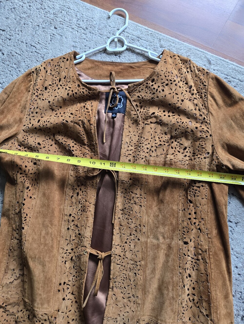 Vintage Leather Suede Jacket Chi By Falchi - Picture 7 of 8